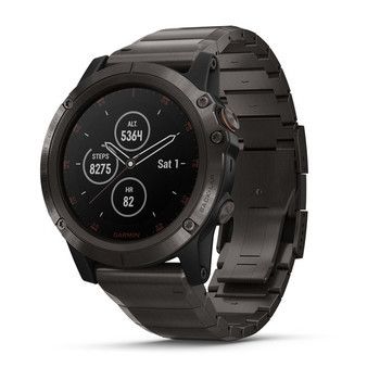 Спортивные часы Garmin Fenix 5x Plus Sapphire Carbon Grey with DLC Titanium Band 010-01989-05