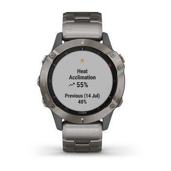 Спортивные часы Garmin Fenix 6 Sapphire Titanium Gray with Vented Titanium Bracelet 010-02158-23 — фото 3