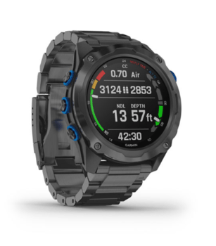 Часы-навигатор для дайвинга Garmin Descent Mk2i титановые с DLC-покрытием и черным титановым ремешком + датчик T1 010-02132-12 — фото 2