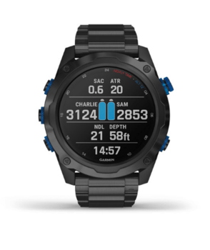 Часы-навигатор для дайвинга Garmin Descent Mk2i титановые с DLC-покрытием и черным титановым ремешком + датчик T1 010-02132-12 — фото 5