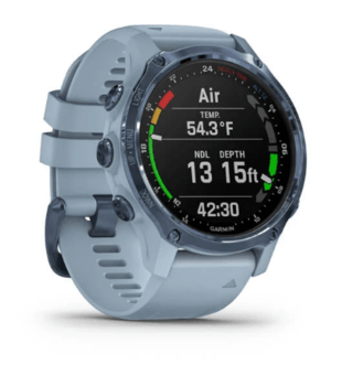 Часы-навигатор для дайвинга Garmin Descent Mk2S Mineral Blue with Sea Foam Silicone Band 010-02403-07 — фото 3