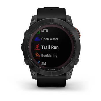 Спортивные часы Garmin Fenix 7X Solar Slate grey с черным ремешком 010-02541-01 — фото 5