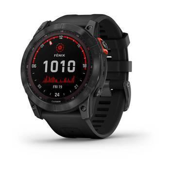 Спортивные часы Garmin Fenix 7X Solar Slate grey с черным ремешком 010-02541-01
