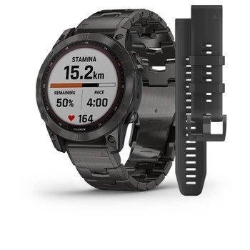 Спортивные часы Garmin Fenix 7 Sapphire Solar Carbon Gray DLC Titanium с титановым DLC браслетом 010-02540-39     