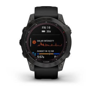 Спортивные часы Garmin Fenix 7 Sapphire Solar Black DLC Titanium с черным ремешком 010-02540-35 — фото 4