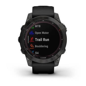 Спортивные часы Garmin Fenix 7 Sapphire Solar Black DLC Titanium с черным ремешком 010-02540-35 — фото 3