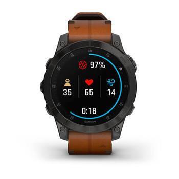 Спортивные часы Garmin Epix Gen 2 Sapphire Black Titanium с коричневым кожаным ремешком 010-02582-30 — фото 11