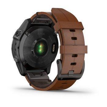 Спортивные часы Garmin Epix Gen 2 Sapphire Black Titanium с коричневым кожаным ремешком 010-02582-30 — фото 8