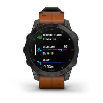 Спортивные часы Garmin Epix Gen 2 Sapphire Black Titanium с коричневым кожаным ремешком 010-02582-30 — фото 7