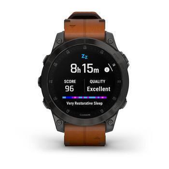Спортивные часы Garmin Epix Gen 2 Sapphire Black Titanium с коричневым кожаным ремешком 010-02582-30 — фото 3