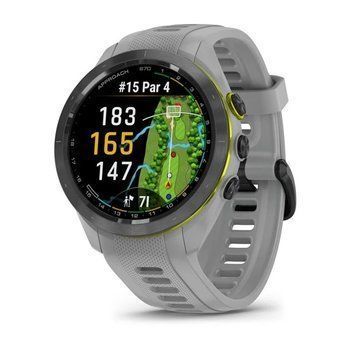 Спортивные часы Garmin Approach S70 (42 мм) Black Ceramic Bezel с серым ремешком 010-02746-11