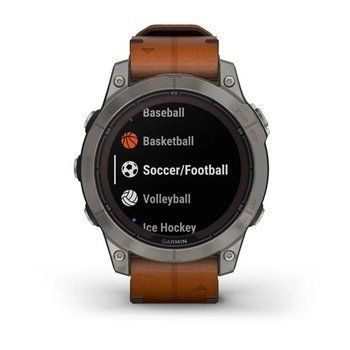 Спортивные часы Garmin Fenix 7 Pro Sapphire Solar Edition Titanium с коричневым кожаным ремешком 010-02777-30 — фото 11