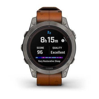 Спортивные часы Garmin Fenix 7 Pro Sapphire Solar Edition Titanium с коричневым кожаным ремешком 010-02777-30 — фото 10