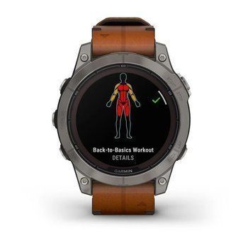 Спортивные часы Garmin Fenix 7 Pro Sapphire Solar Edition Titanium с коричневым кожаным ремешком 010-02777-30 — фото 7