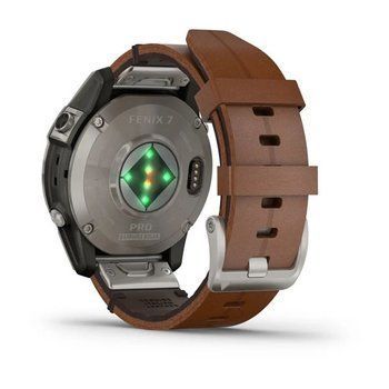 Спортивные часы Garmin Fenix 7 Pro Sapphire Solar Edition Titanium с коричневым кожаным ремешком 010-02777-30 — фото 6
