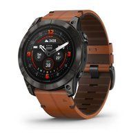 Спортивные часы Garmin Epix Pro Gen 2 Sapphire Edition (51мм) Carbon Gray DLC Titanium c коричневым кожаным ремешком 010-02804-30