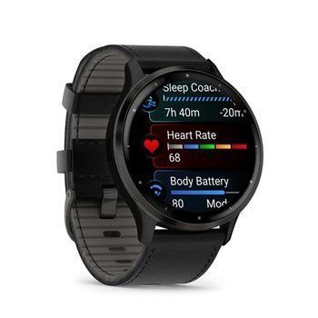 Спортивные часы Garmin Venu 3 Black c черным кожаным ремешком 010-02784-52  — фото 4