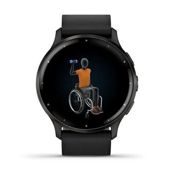 Спортивные часы Garmin Venu 3 Black c черным кожаным ремешком 010-02784-52  — фото 6