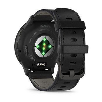 Спортивные часы Garmin Venu 3 Black c черным кожаным ремешком 010-02784-52  — фото 8