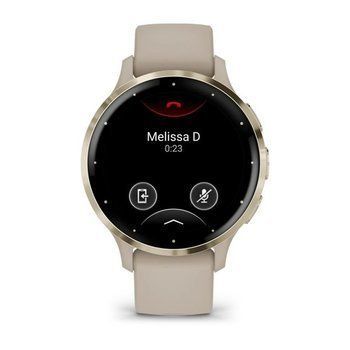 Спортивные часы Garmin Venu 3S French Gray Soft Gold силиконовым ремешком 010-02785-02  — фото 2