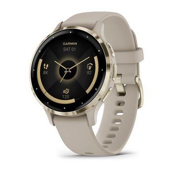 Спортивные часы Garmin Venu 3S French Gray Soft Gold силиконовым ремешком 010-02785-02 