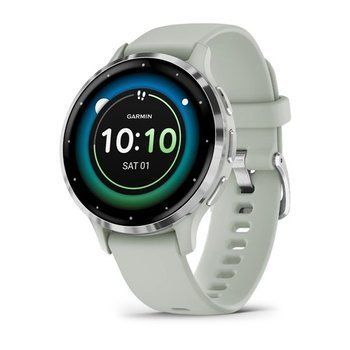 Спортивные часы Garmin Venu 3S Sage Gray Passivated силиконовым ремешком 010-02785-01