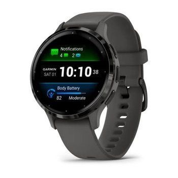 Спортивные часы Garmin Venu 3S Pebble Gray Slate силиконовым ремешком 010-02785-00