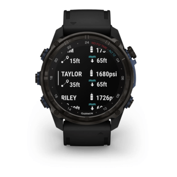 Спортивные часы Garmin Descent Mk3i (51мм) Carbon Gray DLC Titanium c черным силиконовым ремешком 010-02752-11 — фото 4
