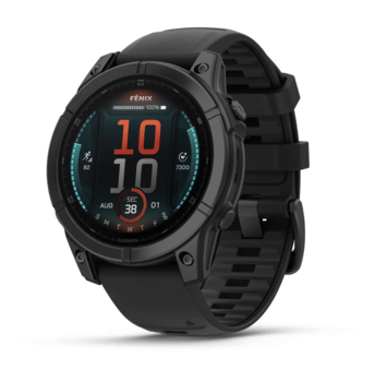 Спортивные часы Garmin Fenix E Amoled 47мм Slate Gray Steel с черным силиконовым ремешком 010-03025-01