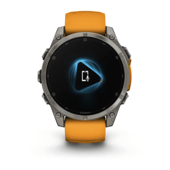 Спортивные часы Garmin Fenix 8 Amoled 47мм Sapphire Titanium с оранжевым силиконовым ремешком 010-02904-11 — фото 9