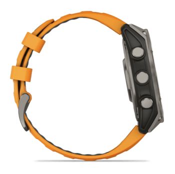 Спортивные часы Garmin Fenix 8 Amoled 47мм Sapphire Titanium с оранжевым силиконовым ремешком 010-02904-11 — фото 8