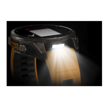 Спортивные часы Garmin Fenix 8 Amoled 47мм Sapphire Titanium с оранжевым силиконовым ремешком 010-02904-11 — фото 4