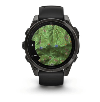 Спортивные часы Garmin Fenix 8 Amoled 47мм Sapphire Carbon Gray Titanium с серым силиконовым ремешком 010-02904-21 — фото 6