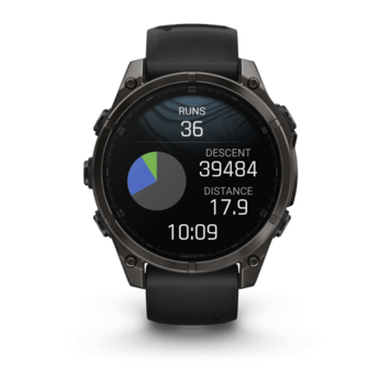 Спортивные часы Garmin Fenix 8 Amoled 47мм Sapphire Carbon Gray Titanium с серым силиконовым ремешком 010-02904-21 — фото 5