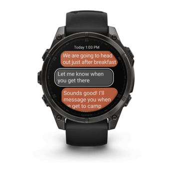 Спортивные часы Garmin Fenix 8 Amoled 47мм Sapphire Carbon Gray Titanium с серым силиконовым ремешком 010-02904-21 — фото 3