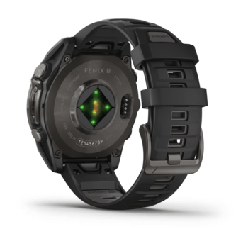 Спортивные часы Garmin Fenix 8 Amoled 47мм Sapphire Carbon Gray Titanium с серым силиконовым ремешком 010-02904-21 — фото 2
