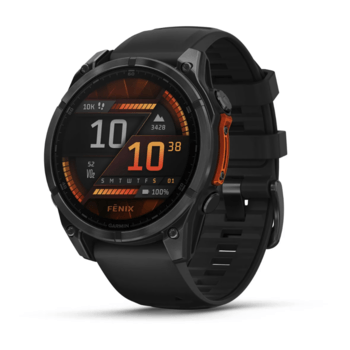 Спортивные часы Garmin Fenix 8 Amoled 51мм Slate Gray с черным силиконовым ремешком 010-02905-00