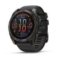 Спортивные часы Garmin Fenix 8 Amoled 51мм Sapphire Titanium Carbon Gray с серым силиконовым ремешком 010-02905-21