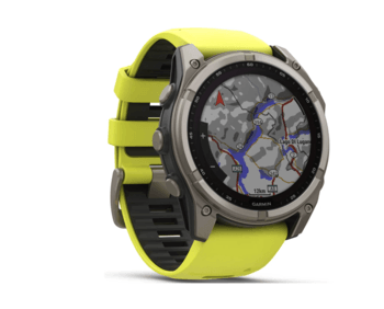 Спортивные часы Garmin Fenix 8 Solar 51мм Sapphire Titanium с желтым силиконовым ремешком 010-02907-21 — фото 4