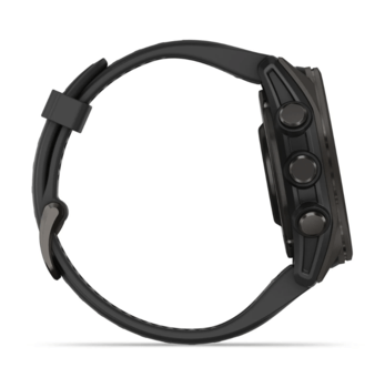 Спортивний годинник Garmin Fenix 8 Amoled 43мм Sapphire Carbon Gray DLC Titanium с черным силиконовым ремешком 010-02903-21 — фото 8