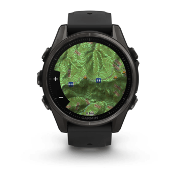 Спортивний годинник Garmin Fenix 8 Amoled 43мм Sapphire Carbon Gray DLC Titanium с черным силиконовым ремешком 010-02903-21 — фото 7