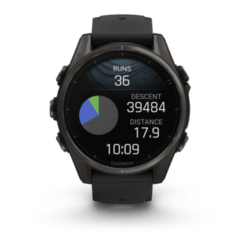Спортивний годинник Garmin Fenix 8 Amoled 43мм Sapphire Carbon Gray DLC Titanium с черным силиконовым ремешком 010-02903-21 — фото 4