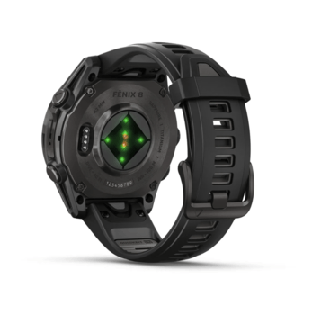 Спортивний годинник Garmin Fenix 8 Amoled 43мм Sapphire Carbon Gray DLC Titanium с черным силиконовым ремешком 010-02903-21 — фото 2