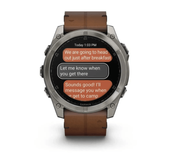Спортивные часы Garmin Fenix 8 Amoled 51мм Sapphire Carbon Grey с коричневым кожаным ремешком 010-02905-40 — фото 3