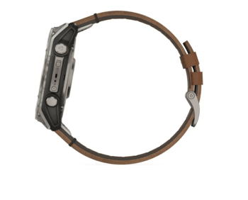 Спортивные часы Garmin Fenix 8 Amoled 51мм Sapphire Carbon Grey с коричневым кожаным ремешком 010-02905-40 — фото 8