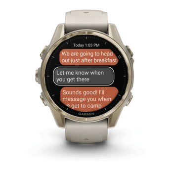 Спортивний годинник Garmin Fenix 8 Amoled 43мм Sapphire Soft Gold с силиконовым ремешком 010-02903-11 — фото 3