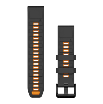 Ремешок Garmin fenix 8 QuickFit 22 мм Graphite/Spark Orange силиконовый 010-13392-05