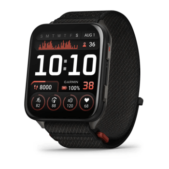 Спортивные часы Garmin Venu X1 Black с титановым корпусом Slate и черным нейлоновым ремешком ComfortFit 010-02980-02