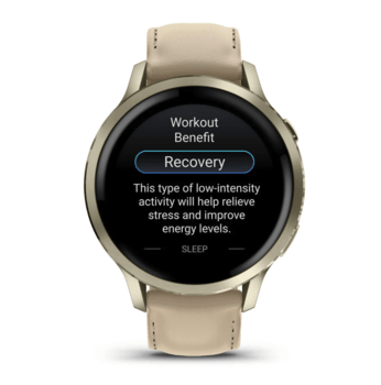 Спортивные часы Garmin Venu 4 41мм Lunar Gold с кожаным ремешком 010-03013-03 — фото 5