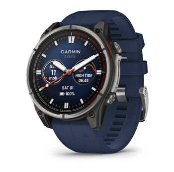 Морские часы-навигатор Garmin quatix 8 Amoled 47мм Sapphire с синим силиконовым ремешком 010-02904-51